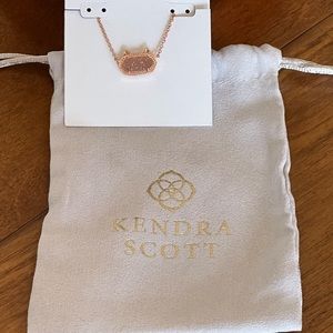 Elisa Rose Gold Cat Pendant Necklace in Sand Drusy